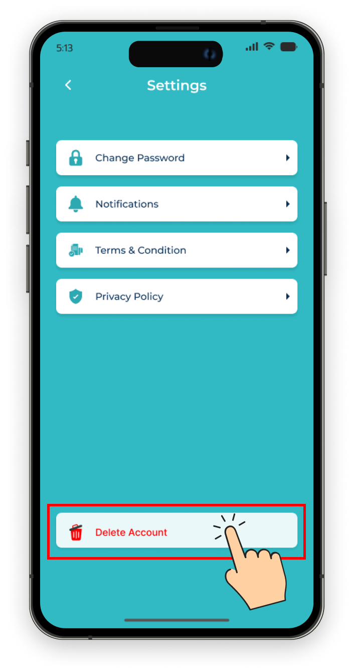 Delete Account Button
